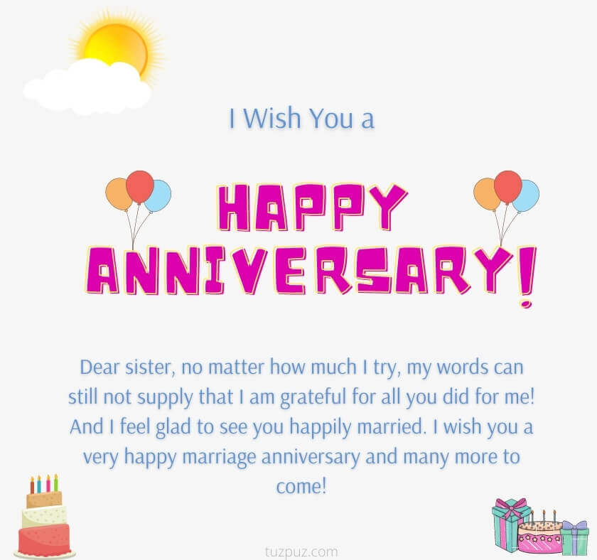 Heart Touching Anniversary Wishes for Sister | Wishes Wave