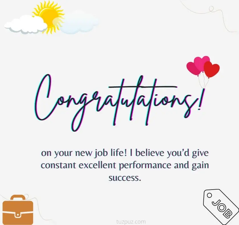 congratulations message for new job